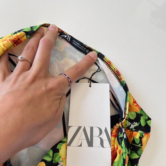 NWT Zara 70s Floral Bodysuit - Picture 8 of 12